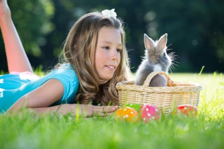 Easter - easter, happy easter, basket, easter eggs, spring, grass