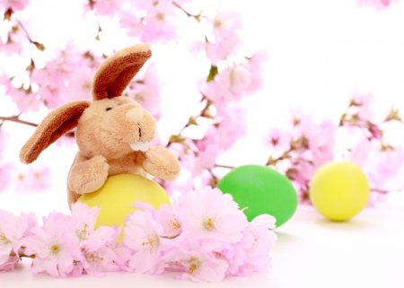 â™¥Easter Timeâ™¥ - eggs, blossom, easter, flowers, bunny, spring