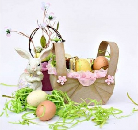 Easter basket - spring, basket, easter eggs, decorations