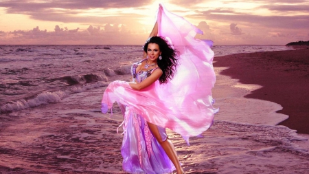 Belly Dancer - fantasy, female, se, dancer, beach, sea shore