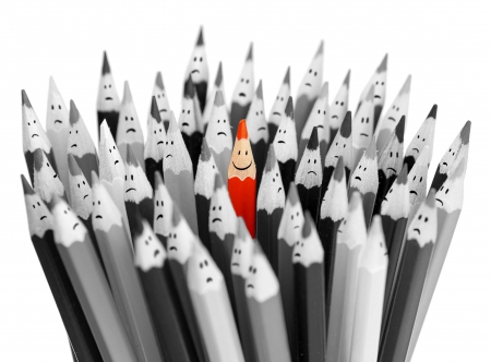 How to attract the right person into your life - pencils, funny, red and black, contrast