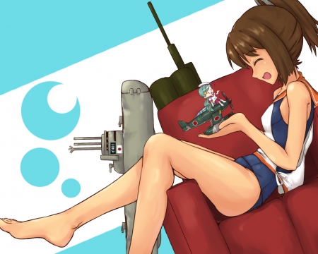 I'm Yours Pocket and Award I401 - bg, beauty, kantai models, highschool, girl, i401, colours, wall, kantai collect, anime, new