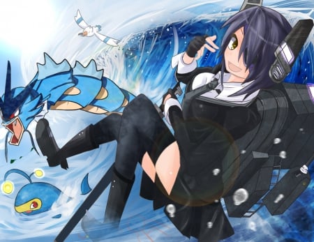 I'm Yours Pocket and Award Tenryuu - beauty, highschool, kantai models, girl, colours, wall, kantai collect, g, anime, tenryuu, new, pocket