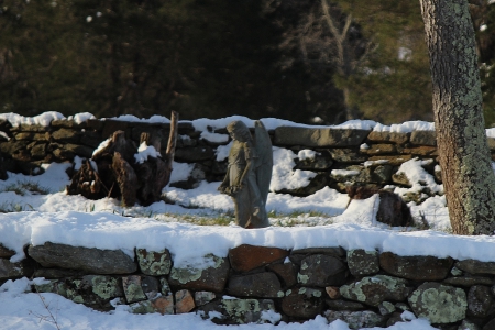 Cemetery in Snow - cemetery, Snow, winter, serene, angel, peaceful