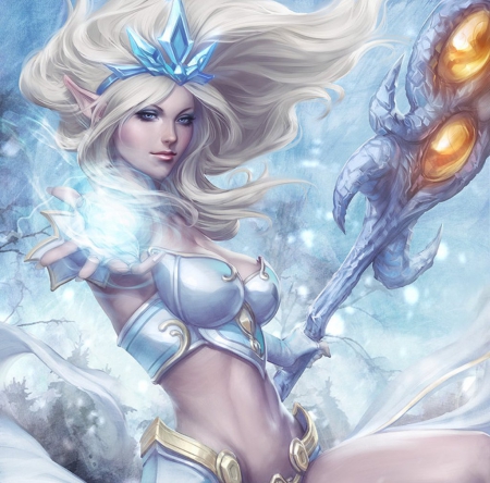 Snow Queen - nice, beauty, realistic, girl, warrior, magic, magical, long hair, lovely, fantasy, armor, pretty, beautiful, sweet, fantasy girl