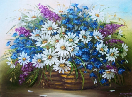 Painting - painting, flowers, still life, soft