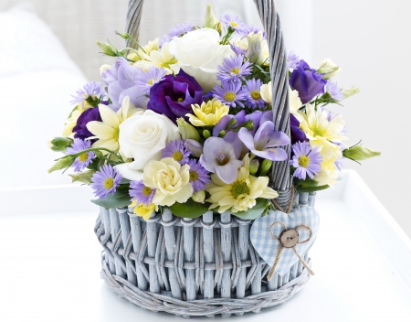 ❧❧❧ ღ✿ღ ❧❧❧ - flowers, basket, still life, purple