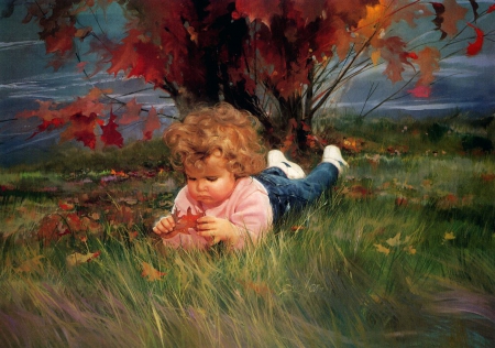 to be a child again - child, fall, adorable, cute