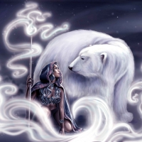 Sorceress And Polar Bear