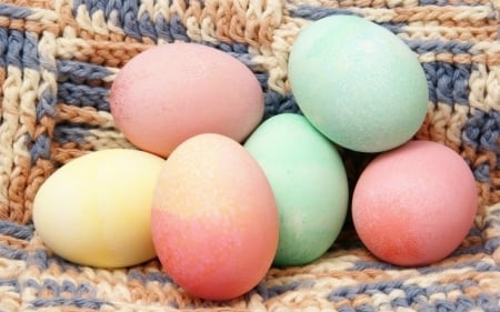 Easter Eggs - easter, colored, eggs, fabric