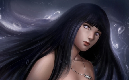 Hyuuga Hinata - fantasy, purple, woman, naruto, girl, hyuuga hinata, art