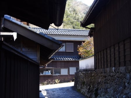 Utsunoya Pass - street, japan, historical, japanese, house, old