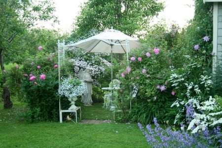 Romantic Rose Garden - naturii, minunile, din, gradina