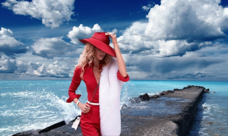 â˜¼ Far From Everythingâ˜‚ - beach, lady, red, dress