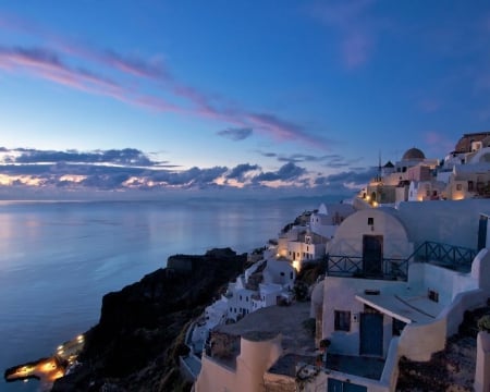 Santorini (Greece) - sky, santorini, houses, water, house, sea, greece