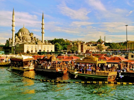 Istanbul - nature, istanbul, bluemosque, boat