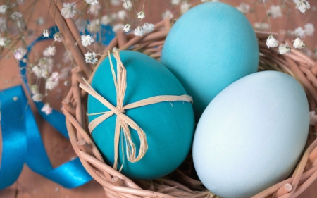 Easter Eggs - eggs, nest, Easter, painted