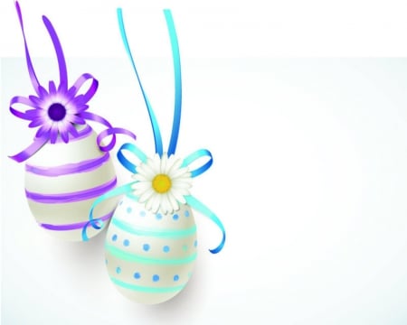 Easter eggs - easter, flowers, eggs, art