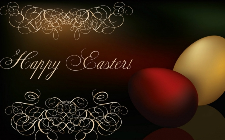 Happy Easter - eggs, 3d, art, Easter