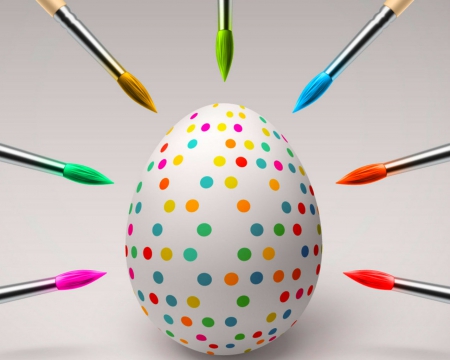 Easter egg - easter, egg, dotted, paint brush