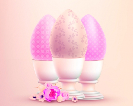 Easter eggs - easter, egg, pink, art