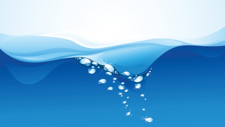 Blue Water Wave - abstract, vector, graphics, water, wave, illustration