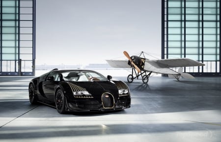 2014 Bugatti Veyron Grand Sport Vitesse Black Bess - sports car, plane, black, 2014