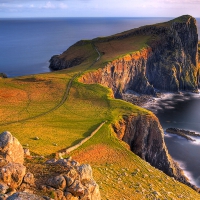 Nest Point At Sunset, Scotland