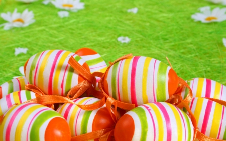 Easter Eggs - eggs, Easter, painted, stripes