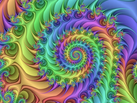 Trippy colorful spiral - rainbow, color, abstract, spiral