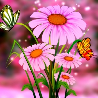 Pink flowers background