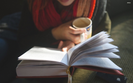 Book - read, women, Book, coffee