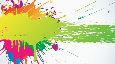 Colorful Bright Ink Splashes - vector, abstract, multicolor, graphics, colorful, splashes, ink