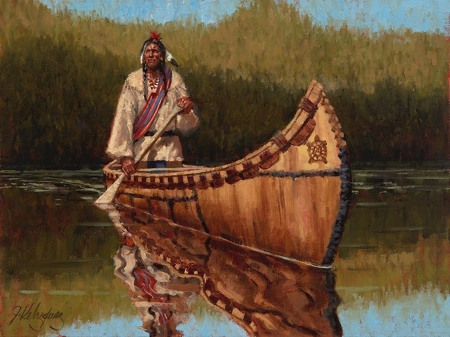 Indian in Canoe - Other & People Background Wallpapers on Desktop Nexus