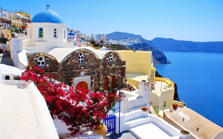 Santorini (Greece) - nature, Greece, Santorini, landscape, sea, houses