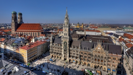 Munich (Germany) - bavaria, munich, marienplatz, munich town, hall, germany