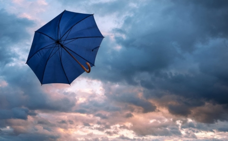 Blue Umbrella - wheather, sky, clouds, storm