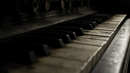 Piano - old piano, piano, dark, old