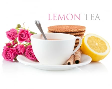 Tea - flower, tea, drink, flowers, cups, cup, drinks, lemon