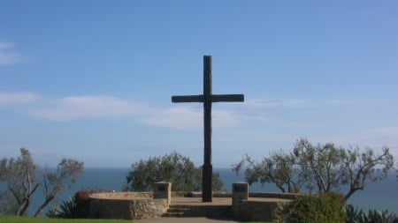 Happy Easter (Serra Cross) - cross, nature, sky, california, easter, ventura