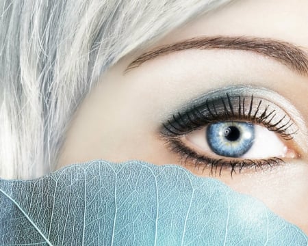 Eye - leaf, eye, woman, blue