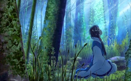 Ojoushisama - hime, anime, nagi no asukara, underwater, girl, princess, kimono, forest