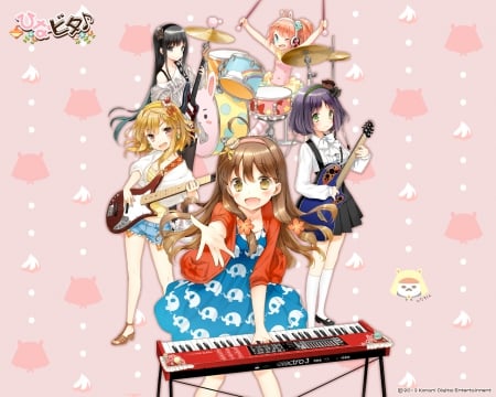 Hinabita - girls, game, music, band, long hair, smile, cute, orginal