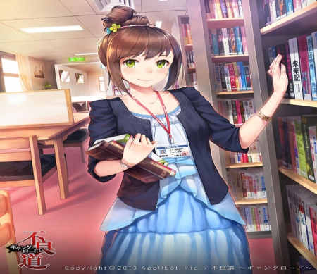 Librarian Girl - library, pretty, orginal, books, girl, calm