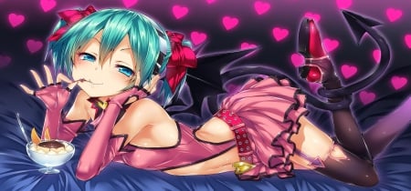 Devil Miku - vocaloid, miku, wings, girl, devil, hatsune, love