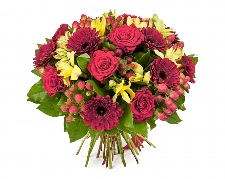 ♥Bouquet of Flowers♥ - flowers, rose, bouquet, gerbera