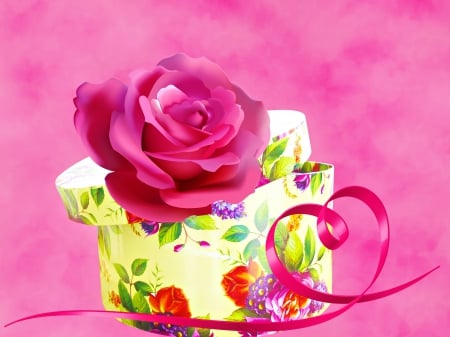 * - present, rose, box, gift