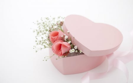 Pretty pink - flowers, rose, pink, heart