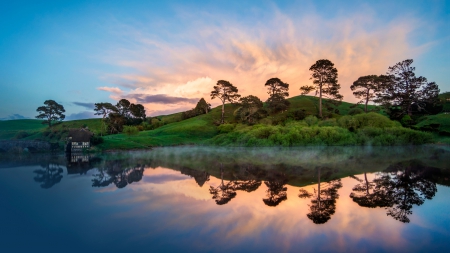 Lake - sky, lake, water, clouds, nature