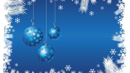 Blue Christmas - snowflakes, balls, graphics, decorations, vector, blue, christmas